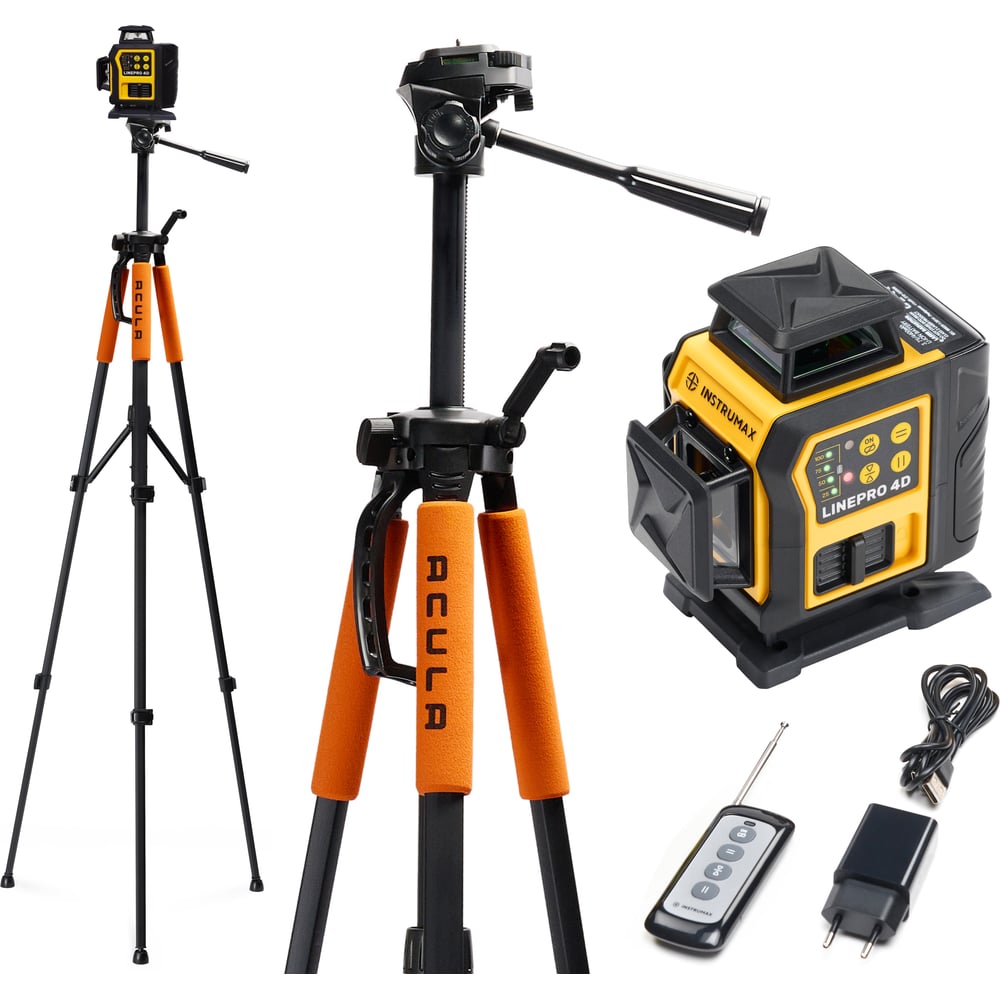 Изображение товара Профессиональный лазерный уровень INSTRUMAX LINEPRO 4D BAZA SET + штатив