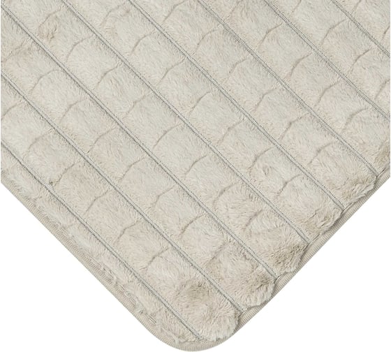 Изображение товара Коврик для ванной VIDAGE Лейте 50х50 см, цвет бежевый, Жаккард искусственный мех 1359027