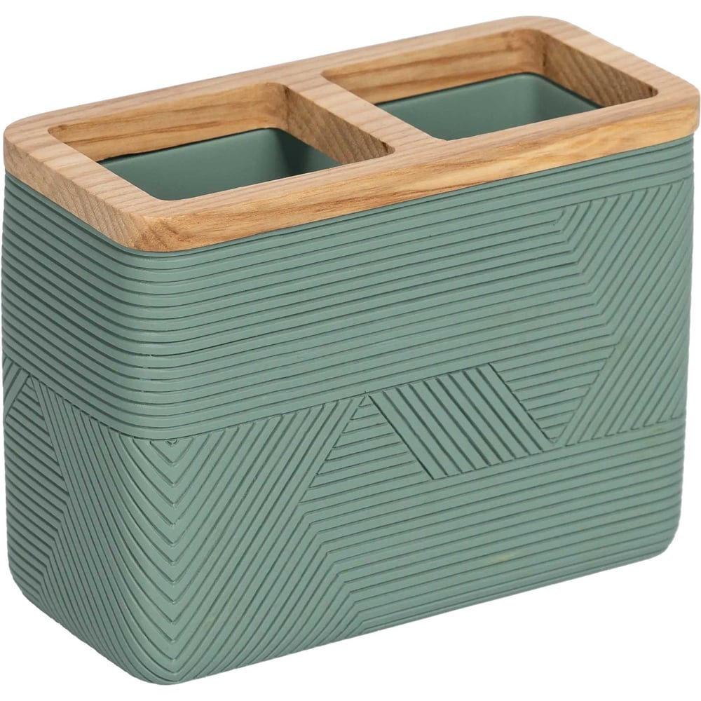 Изображение товара Стакан VIDAGE для зубных щеток Инта из полирезина зеленый настольный