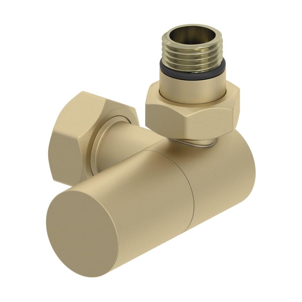 Изображение товара Вентиль 3D правый цилиндр Сунержа G 1/2 НР х G 3/4 НГ матовая шампань