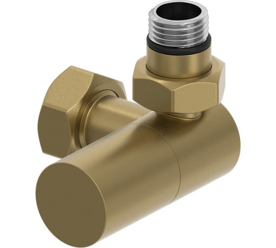 Изображение товара Вентиль 3D правый (цилиндр) Сунержа G 1/2 НР х G 3/4 НГ Золотой шёлк 32-1403-1234