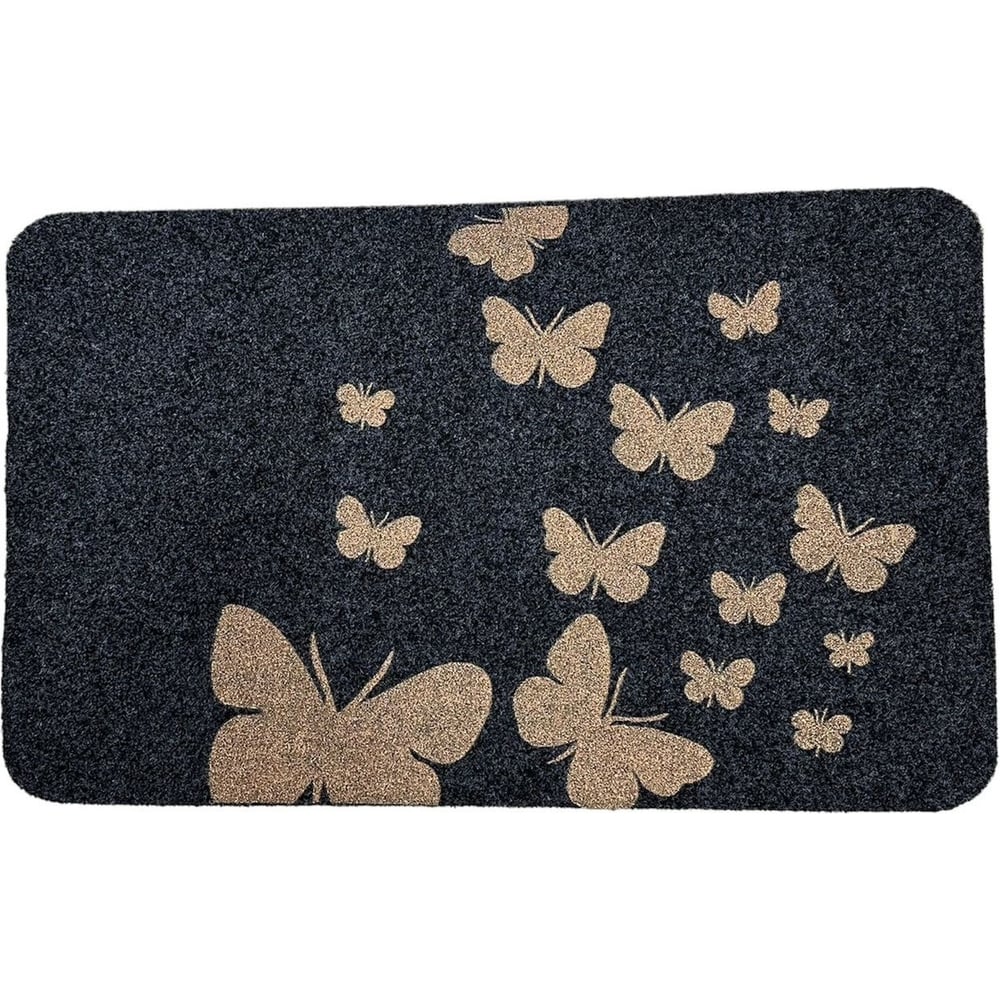 Изображение товара Коврик влаговпитывающий ComeForte «ВЕЛЮР» БАБОЧКИ 60x90см Серый TCLR/W-1808