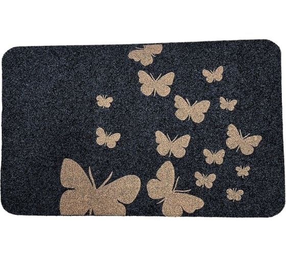 Изображение товара Коврик влаговпитывающий ComeForte «ВЕЛЮР» БАБОЧКИ 60x90см Серый TCLR/W-1808