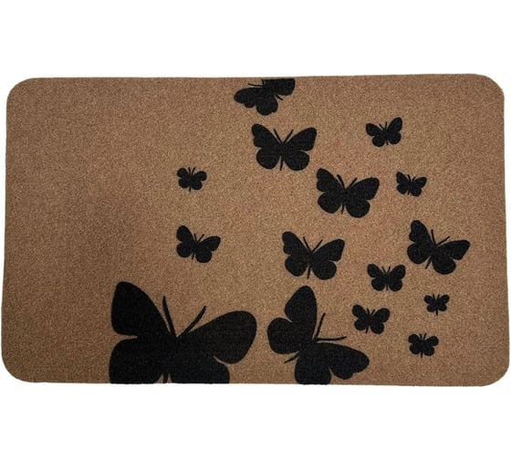 Изображение товара Коврик влаговпитывающий ComeForte «ВЕЛЮР» БАБОЧКИ 60x90см Бежевый TCLR/W-1809