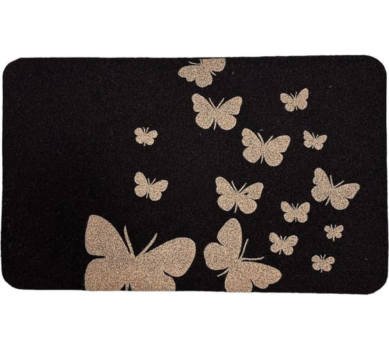 Изображение товара Коврик влаговпитывающий ComeForte «ВЕЛЮР» БАБОЧКИ 60x90см Черный TCLR/W-1807