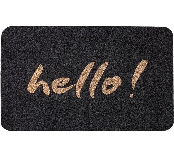 Изображение товара Коврик влаговпитывающий ComeForte «ВЕЛЮР» HELLO 60x90см Серый TCLR/W-1208