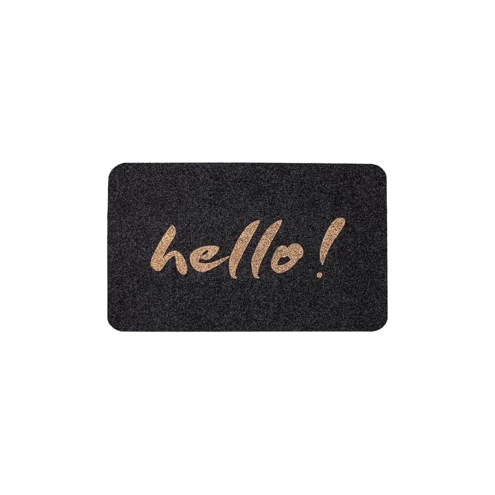 Изображение товара Коврик влаговпитывающий ComeForte «ВЕЛЮР» HELLO 60x90см Черный TCLR/W-1207