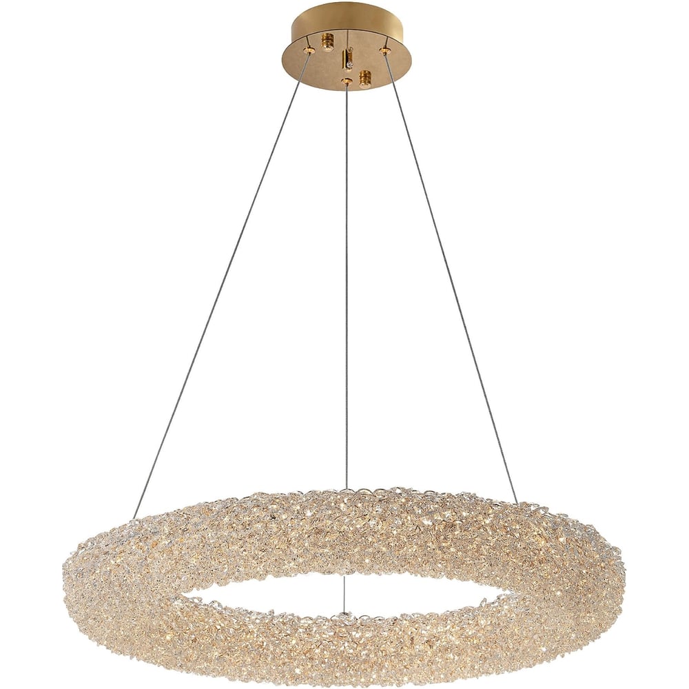 Изображение товара Люстра хрустальная подвесная Citilux CLOUDY LED 58 см золото и прозрачный стиль модерн