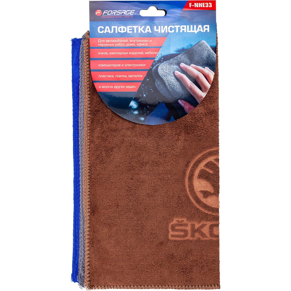 Изображение товара Микрофибровые салфетки Forsage 30х30 см, комплект 3 шт