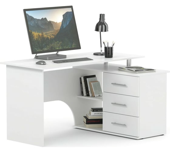Изображение товара Компьютерный стол СОКОЛ правый белый КСТ-09 00-00010946