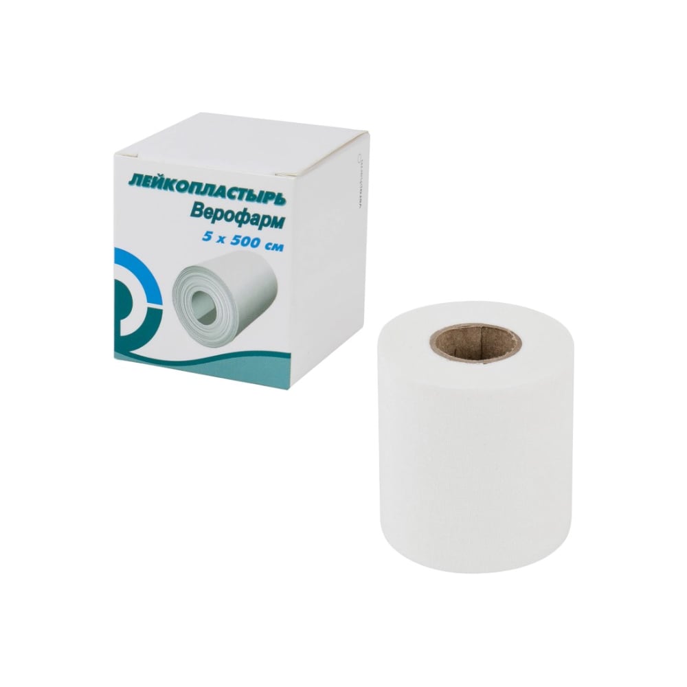 Изображение товара Лейкопластырь рулонный ОФИСМАГ ВЕРОФАРМ 5х500 см тканевая основа, 3 шт
