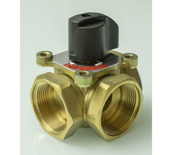 Изображение товара Трехходовой поворотный смесительный клапан VIEIR 3/4 латунный для регулирования температуры теплоносителя в системах отопления VR195/3-2