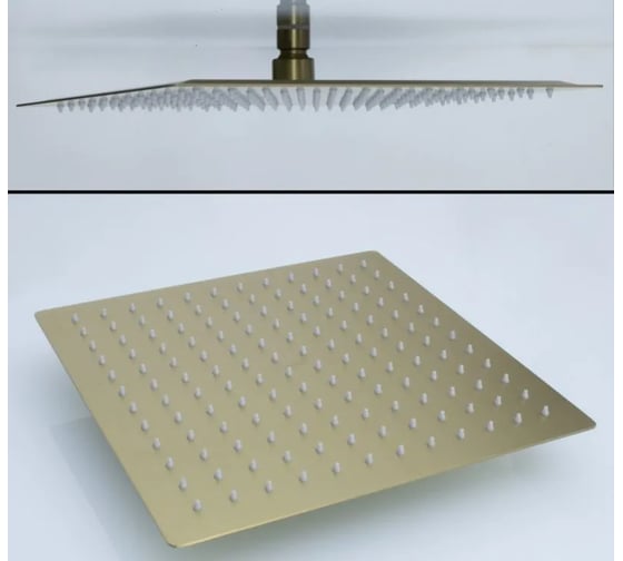 Изображение товара Лейка тропического душа квадратная ViEir 30×30 см верхний душ матовое золото VR2102-30S