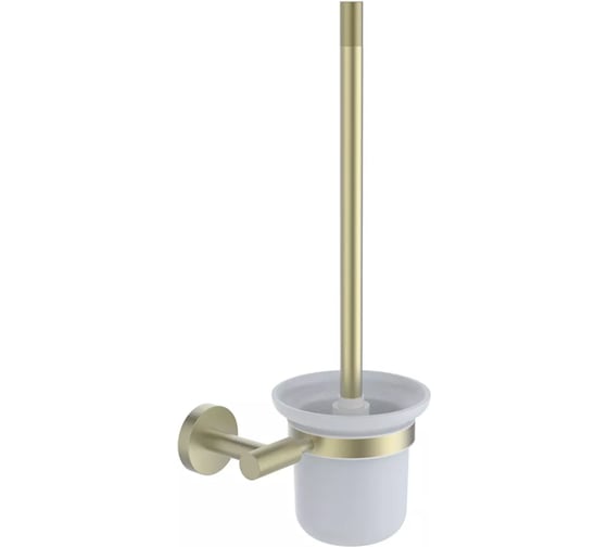 Изображение товара Ершик настенный ViEir стеклянный стакан, держатель из нержавеющей стали, цвет матовое золото, V5513-S