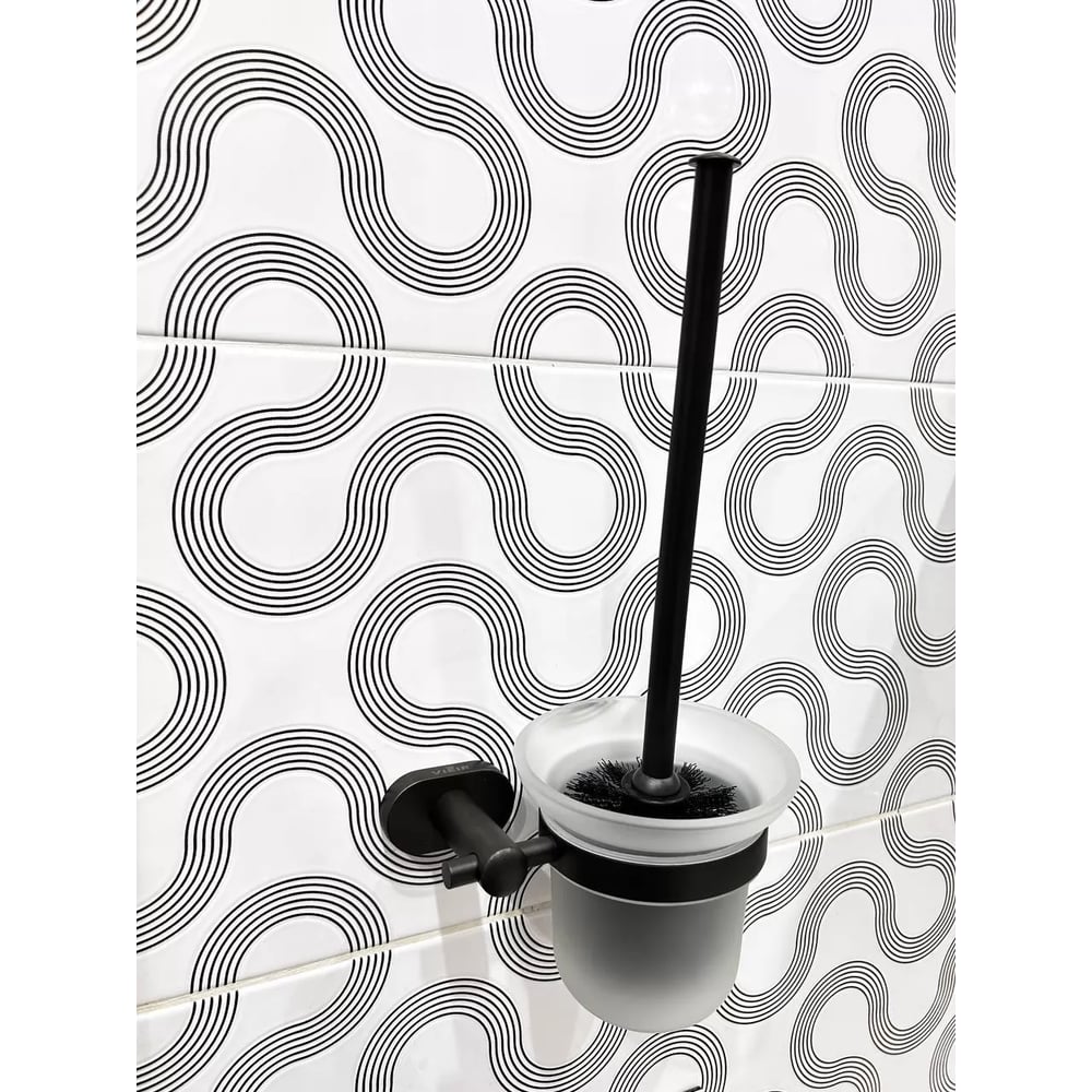 Изображение товара Ершик настенный стеклянный для туалета ViEir нержавеющая сталь и стекло, графит, V5113-G