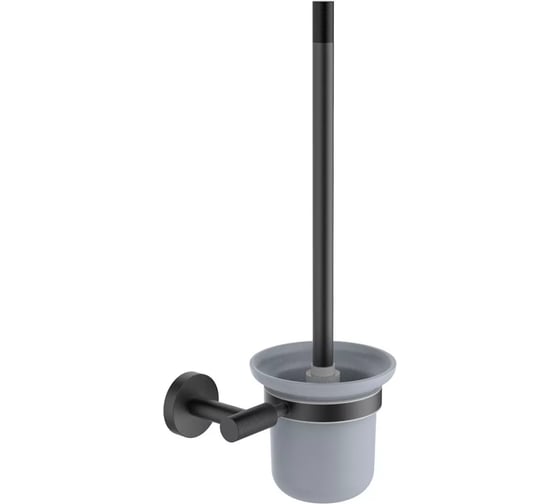 Изображение товара Ершик настенный ViEir стеклянный стакан, держатель из нержавеющей стали, цвет графит, V5513-G