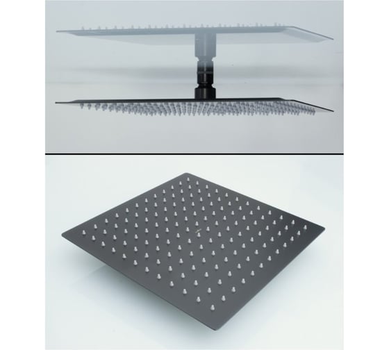 Изображение товара Лейка тропического душа квадратная ViEir 30×30 см верхний душ графит VR2102-30G