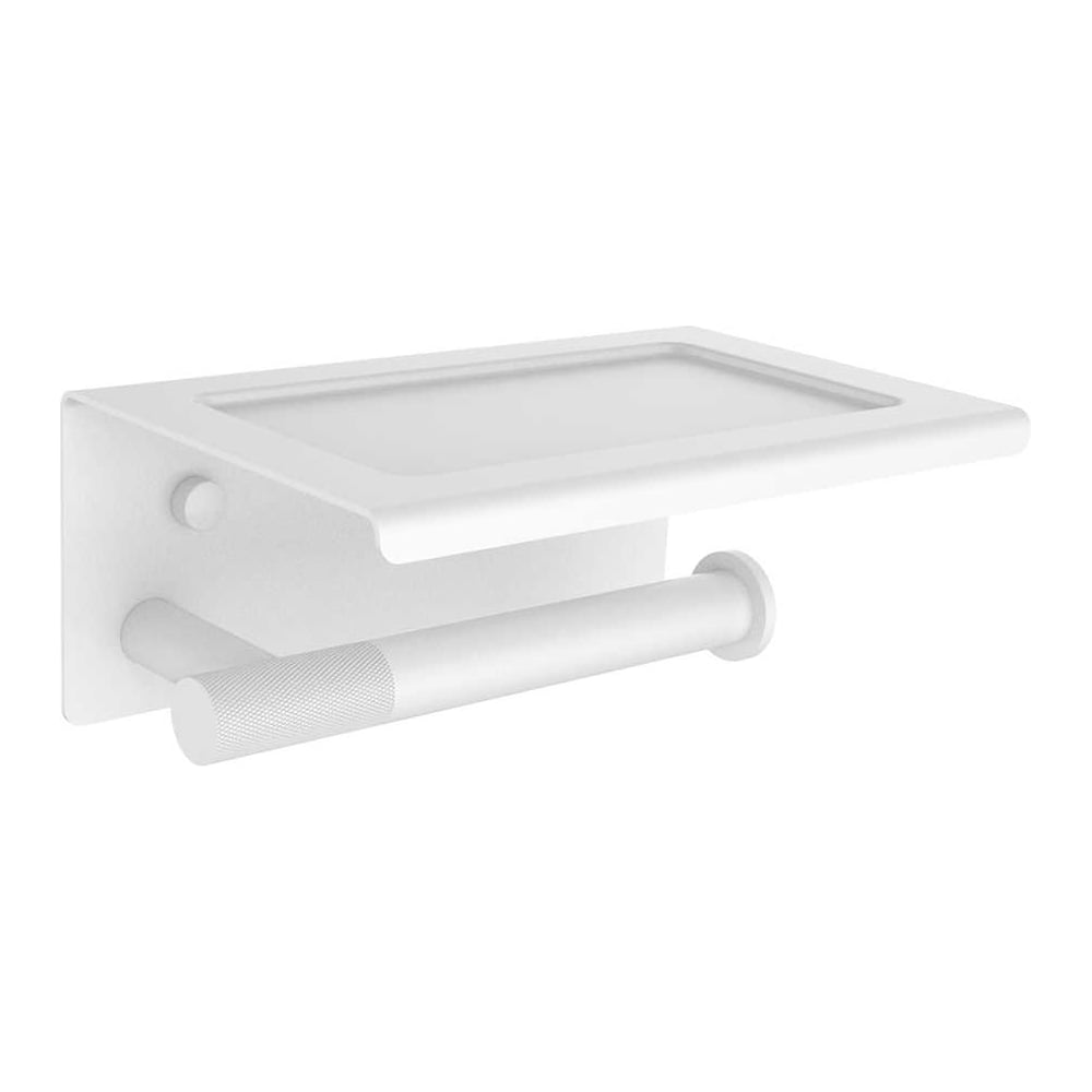 Изображение товара Держатель туалетной бумаги с полкой ViEir настенный нержавеющая сталь белый V5510-F