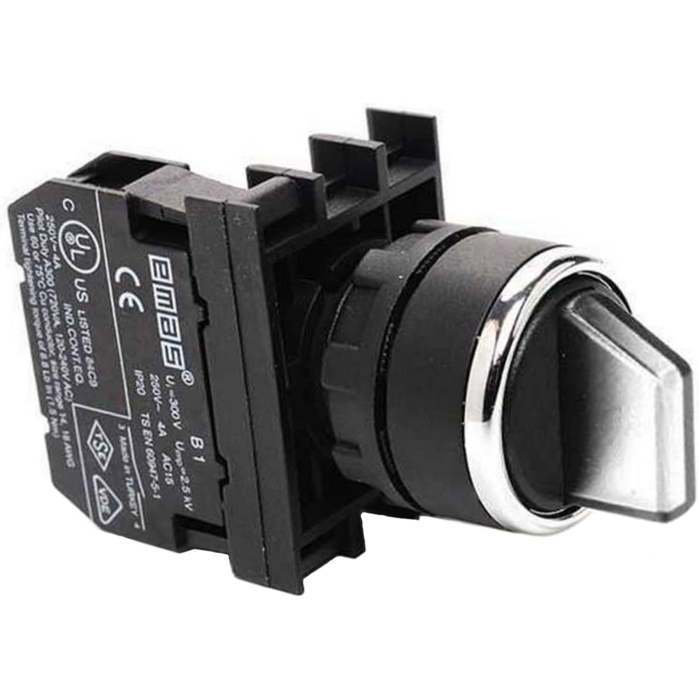 Изображение товара Переключатель EMAS 0-1 серия B без фиксации белый IP50 250В 4А