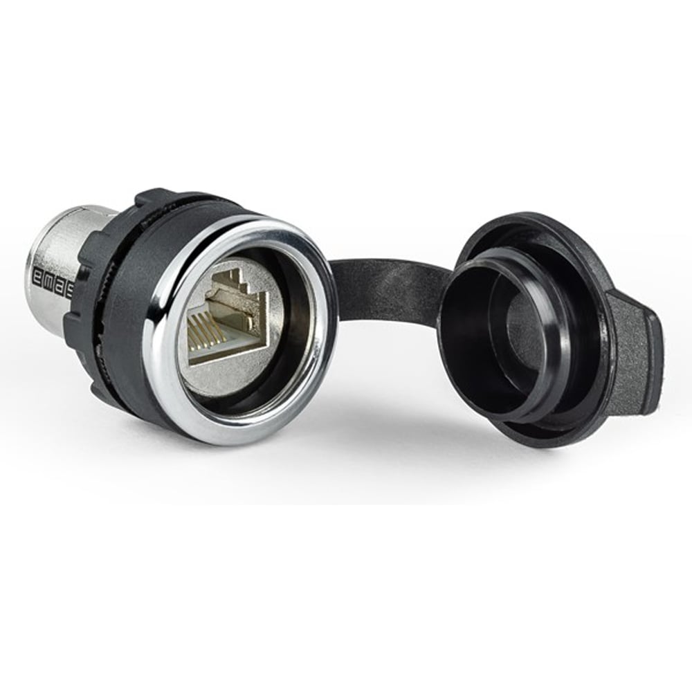 Изображение товара Разъем EMAS RJ45 мама-мама металлический IP65 позолота 8pin