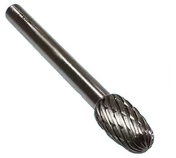 Изображение товара Борфреза твердосплавная овальная Е10 16М06 (10x16x6х65 мм; R=4 мм; спиральная насечка) CNIC 31120