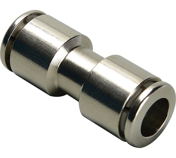 Изображение товара Фитинг прямой латунь никелированная 6 мм CDC Pneumatics BUC 06N