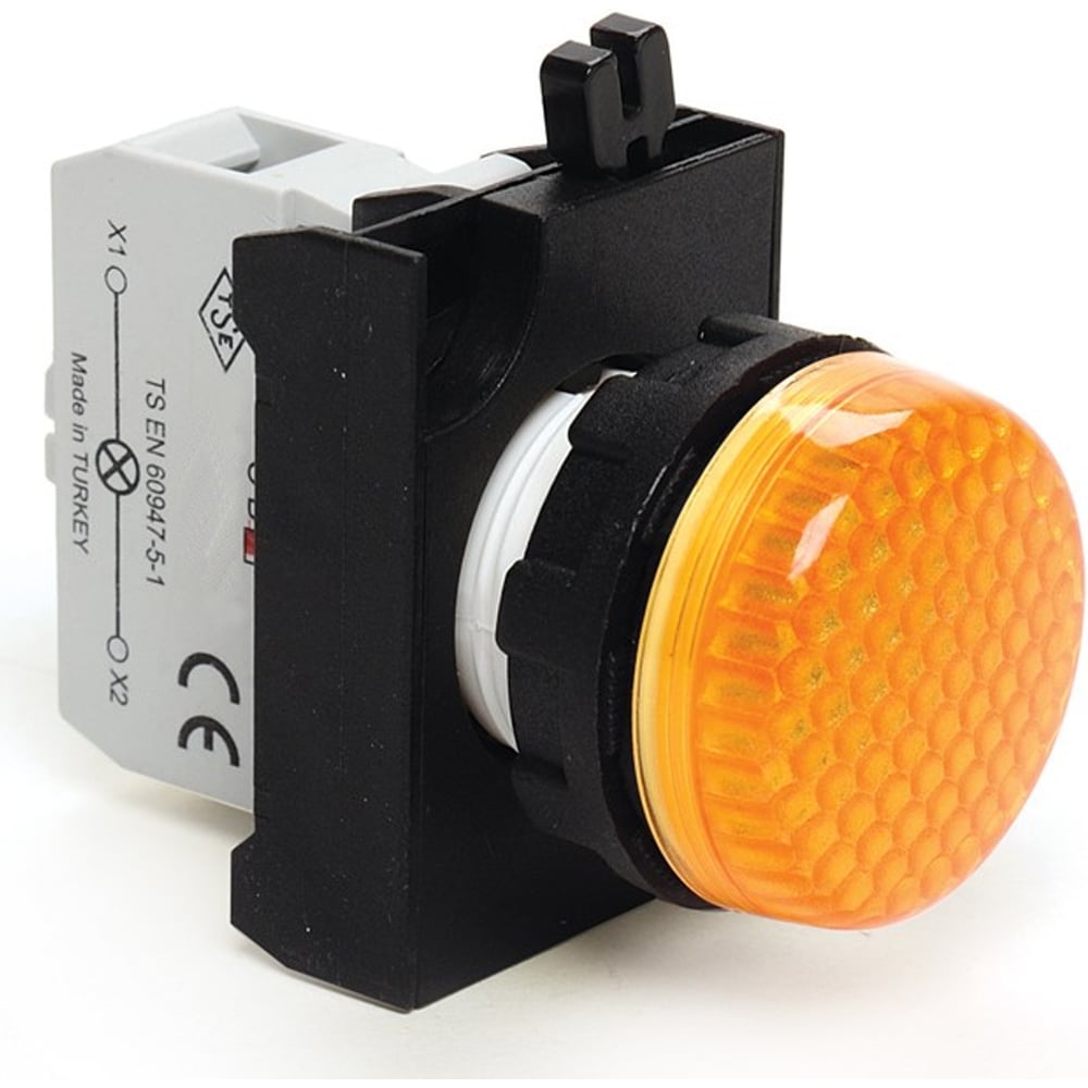 Изображение товара Сигнальная арматура с блоком подсветки EMAS CBR (жёлтый светодиод, 110В DC), жёлтый цвет, серия CP, IP65 CP0R0XS