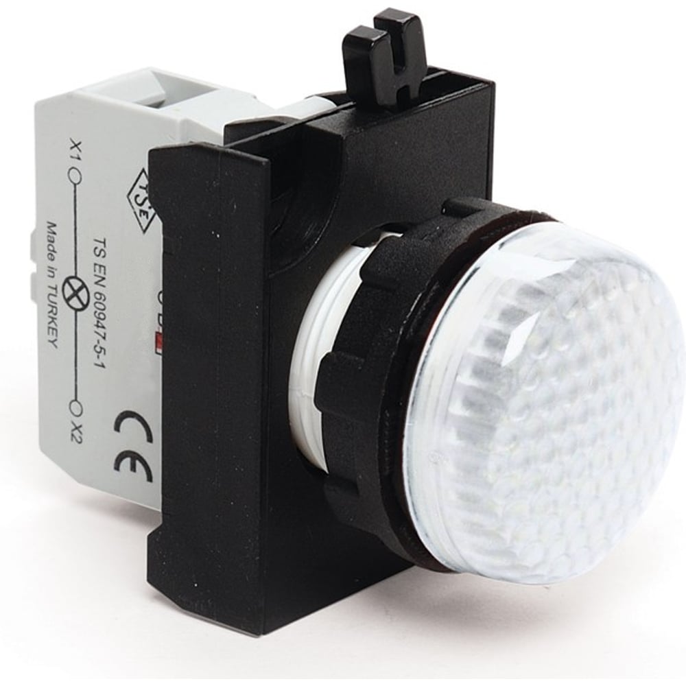 Изображение товара Сигнальная арматура с блоком подсветки EMAS CBQ (белый светодиод, 48В AC/DC), белый цвет, серия CP, IP65 CP0Q0XB