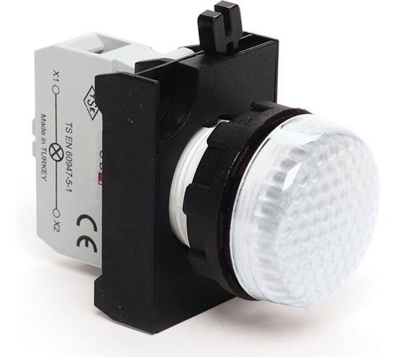 Изображение товара Сигнальная арматура с блоком подсветки EMAS CBQ (белый светодиод, 48В AC/DC), белый цвет, серия CP, IP65 CP0Q0XB