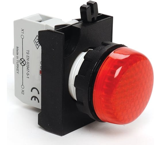Изображение товара Сигнальная арматура с блоком подсветки EMAS CBX (красный светодиод, 48В AC/DC), красный цвет, серия CP, IP65 CP0X0XK
