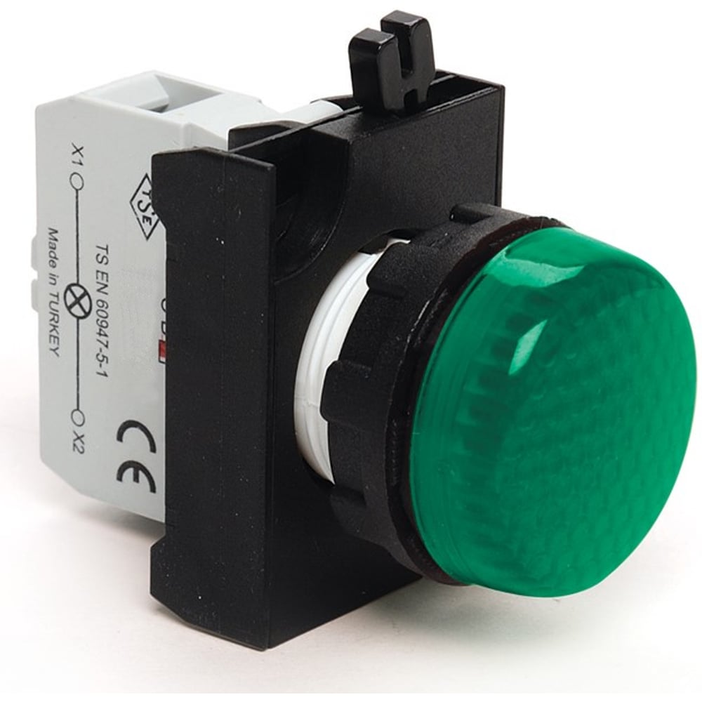 Изображение товара Сигнальная арматура с блоком подсветки EMAS CBG (зелёный светодиод, 110В AC/DC), зелёный цвет, серия CP, IP65 CP0G0XY