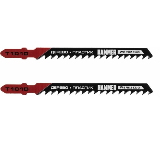 Изображение товара Пилка Flex JG WD T101D (2 шт; 74 мм; шаг 4 мм; HCS) для лобзика Hammer 30572 204-102