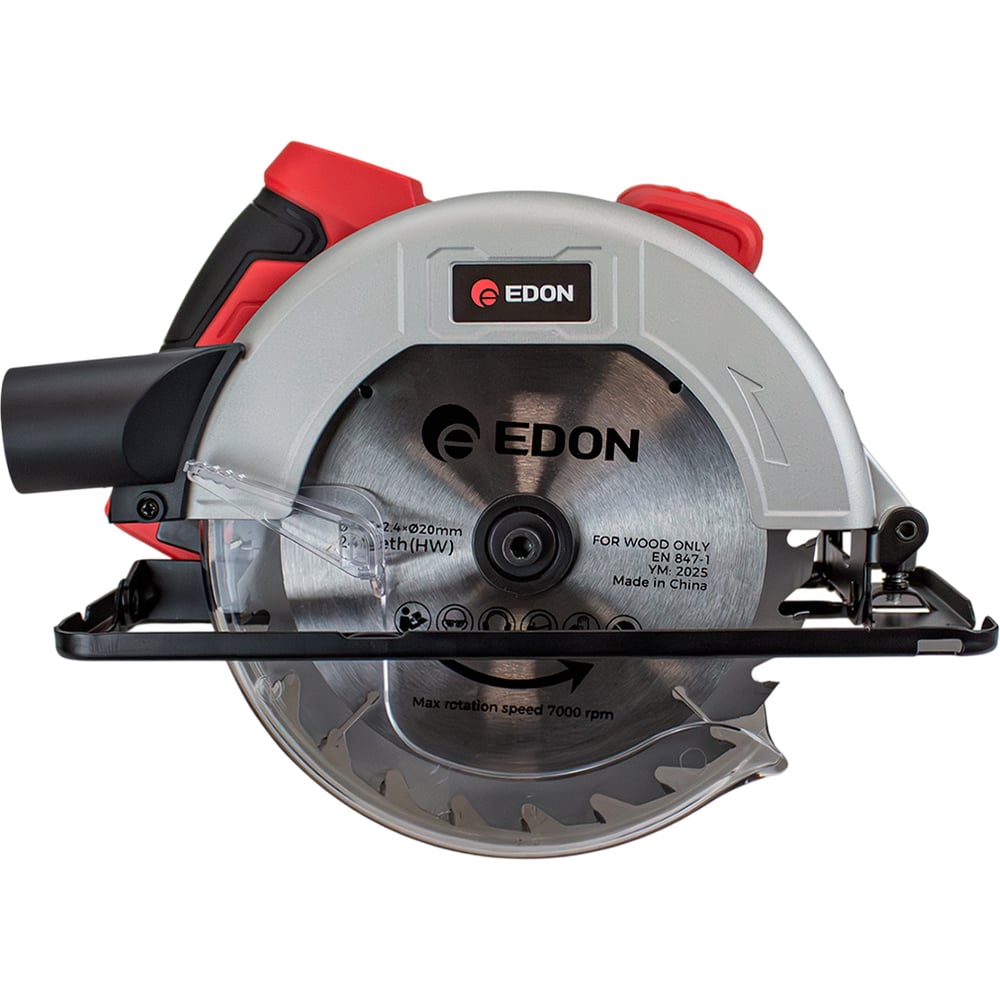 Изображение товара Пила дисковая электрическая EDON CS-185/1400 (1400Вт;185х20х2.4х24Т; 6000об/мин; 62мм; 48мм) 42303