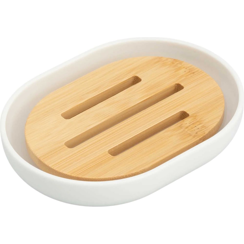 Изображение товара Мыльница VIDAGE Рона из ABS-пластика и бамбука настольная овальная