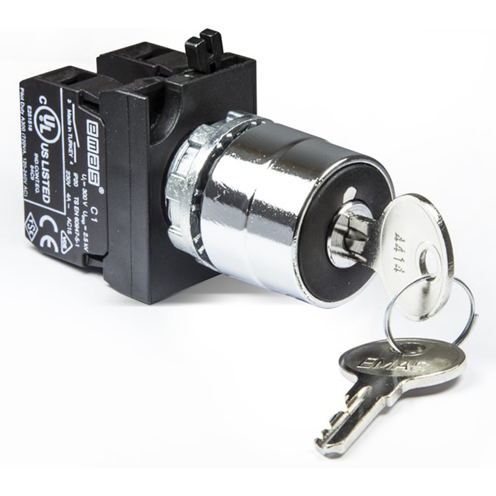 Изображение товара Кнопка с ключом EMAS CM101AA32 250В/4А IP65 серия CM