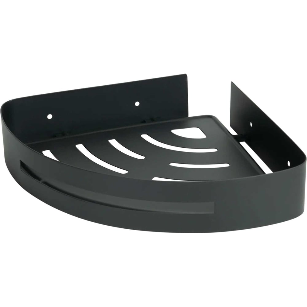 Изображение товара Угловая полка VIDAGE Стоун черная из нержавеющей стали для ванной и кухни