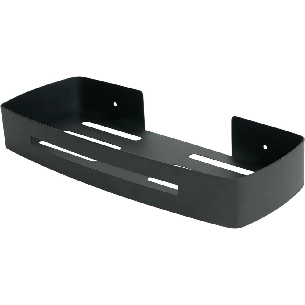 Изображение товара Полка прямая VIDAGE Стоун черная из нержавеющей стали с крючками