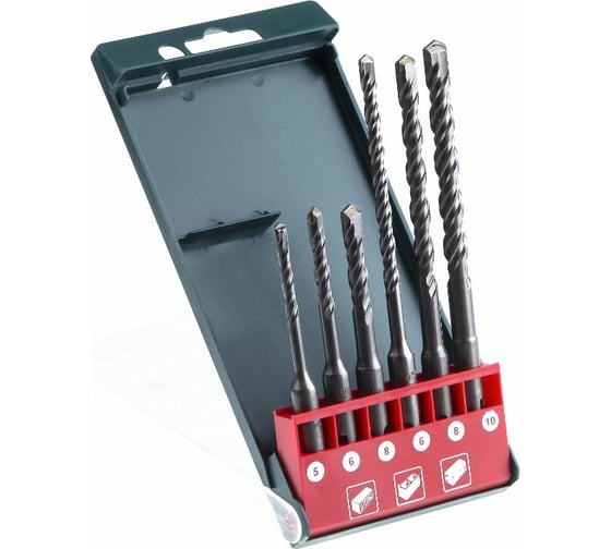 Изображение товара Набор буров Flex DR No2 (6 шт; 5/6/8x110 мм; 6/8/10x160 мм; SDS-plus) Hammer 30776 201-902
