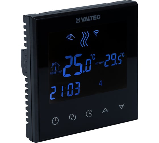 Изображение товара Комнатный WIFI-хронотермостат Valtec (черный) VT.AC712.B.0