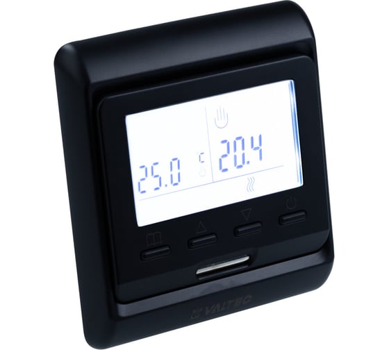 Изображение товара Хронотермостат электронный комнатный Valtec с датчиком температуры пола (черный) VT.AC709.B.0