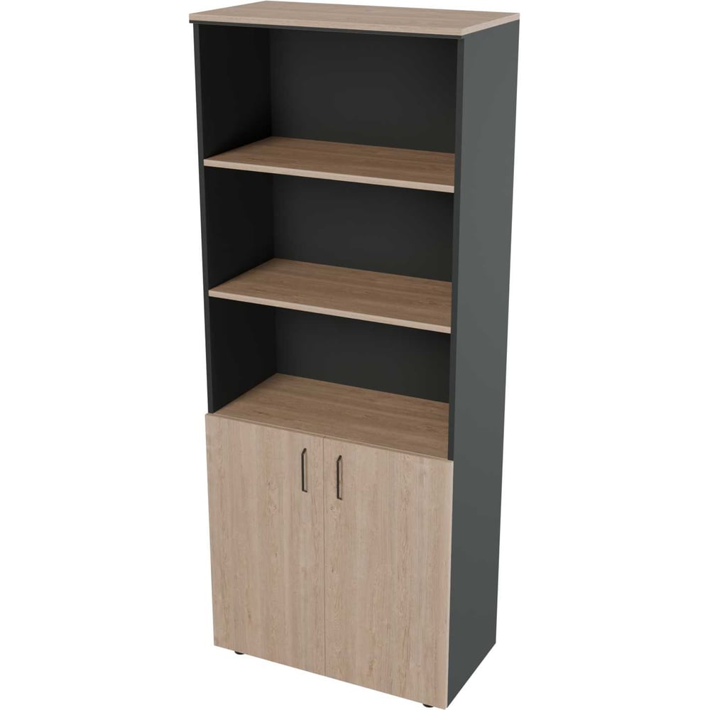 Изображение товара Шкаф для документов Альянс мебель Prego Office 800х420х2000 бежевый антрацит ламинированный ЛДСП