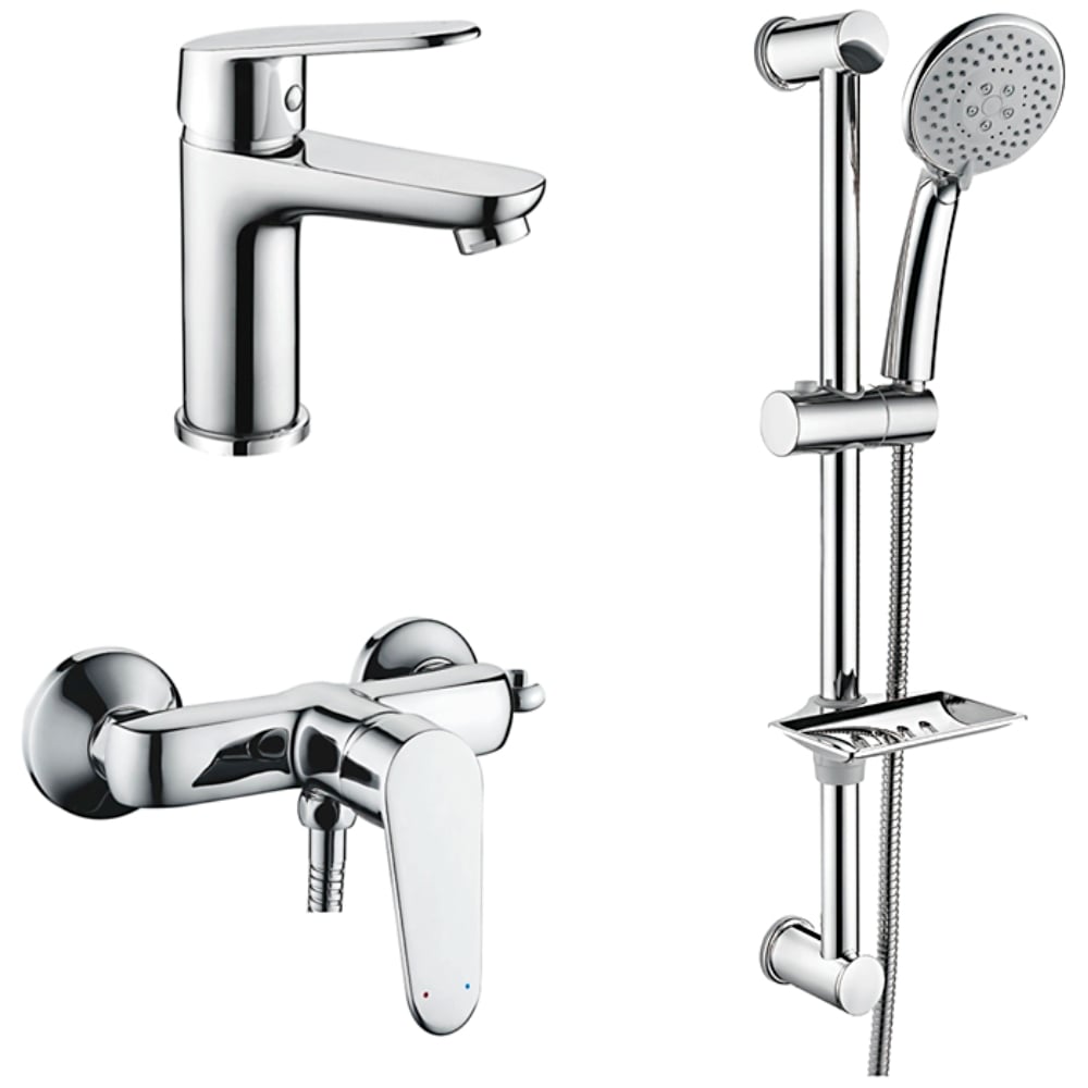 Изображение товара Комплект смесителей Ledeme 3 в 1 L9020 для душа и умывальника встраиваемый современный дизайн