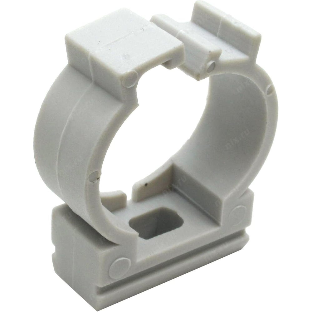 Изображение товара Клипса для труб с фиксатором 50 мм, 10 шт, пластиковая, серый