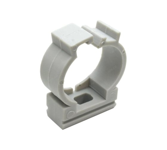 Изображение товара Серая клипса для труб с фиксатором Крепстор 90мм, пакет 4 шт 4665317008758​