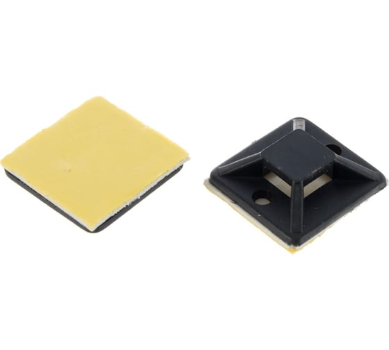 Изображение товара Самоклеящаяся площадка под хомут-стяжку 19х19 чёрная Крепстор пакет 100 шт 4665317008857