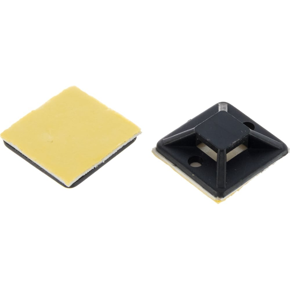 Изображение товара Самоклеящаяся площадка 27х27 мм для хомут-стяжки Крепстор 50 шт черная