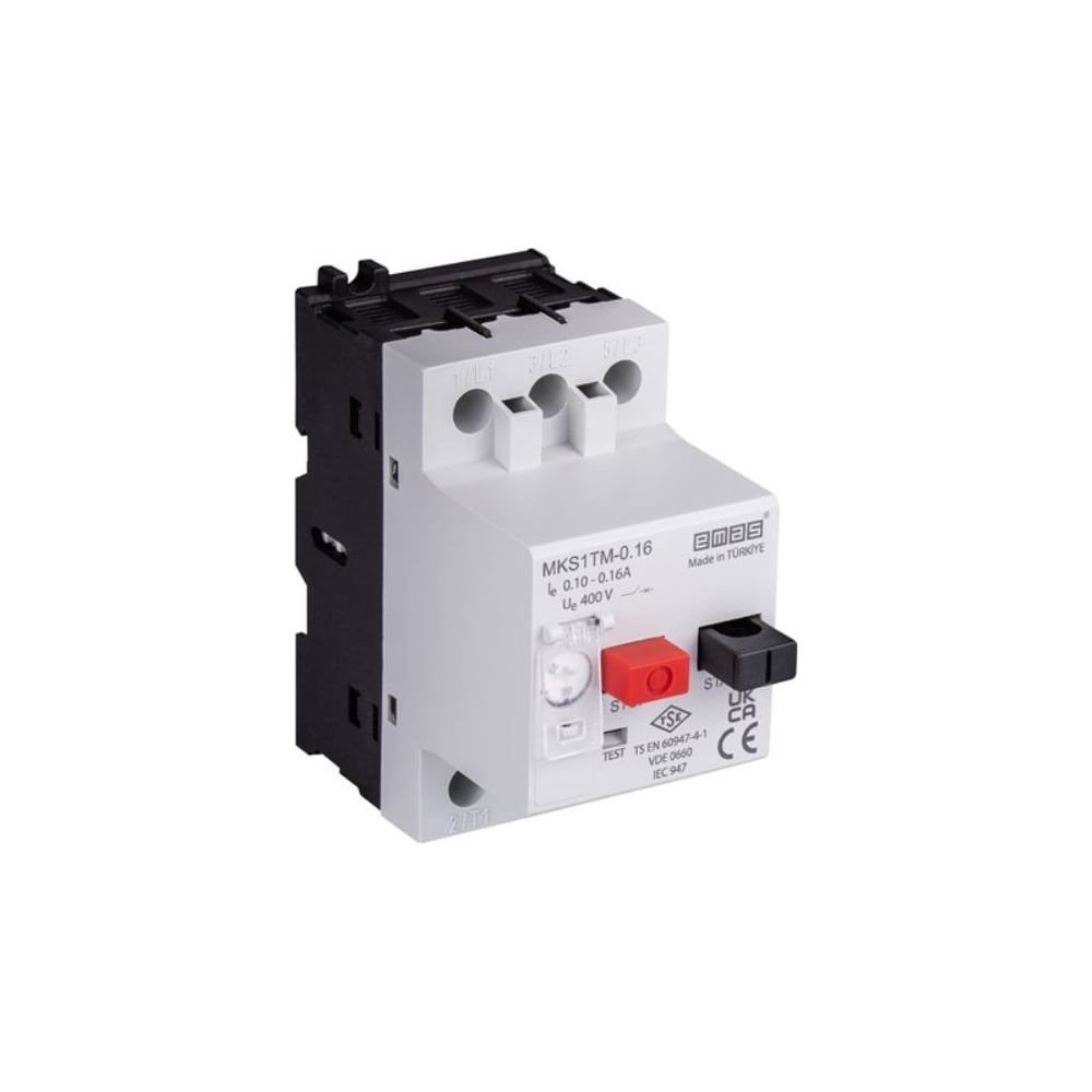 Изображение товара Автомат защиты двигателя Emas МКС1ТМ-0.16, силовой автомат для электродвигателей 0.1-0.16 А