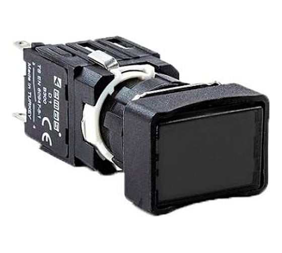 Изображение товара Кнопка Emas прямоугольная (1НО), чёрный цвет, серия D (250В AC, 1,5А), IP50 D100DDH