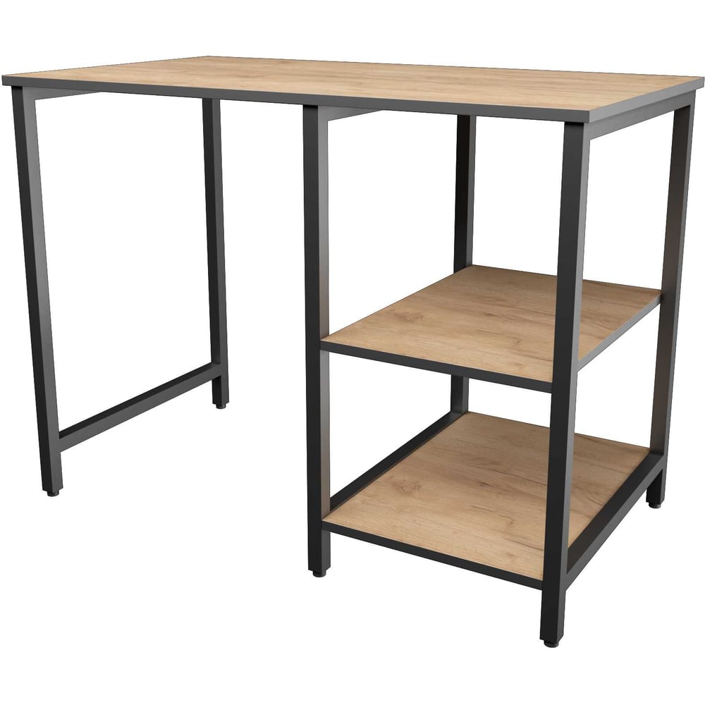 Изображение товара Стол письменный Альянс мебель ЛОФТ с полками 1000х550х730 дуб крафт черный стиль лофт