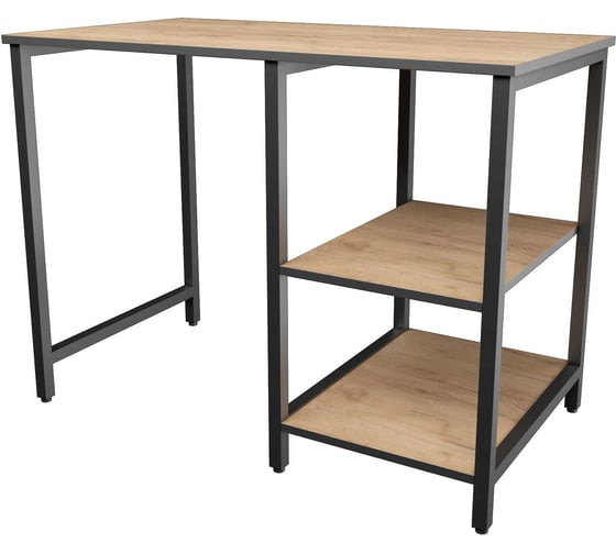 Изображение товара Стол письменный Альянс мебель ЛОФТ с полками 1000х550х730 Дуб крафт золотой/Черный 12773